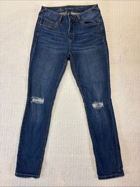 Soundstyle Jamie Slimming Skinny Jeans Size 8 Stretch Blue Distressed